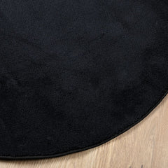 vidaXL Rug OVIEDO Short Pile Black Ø 120 cm 4