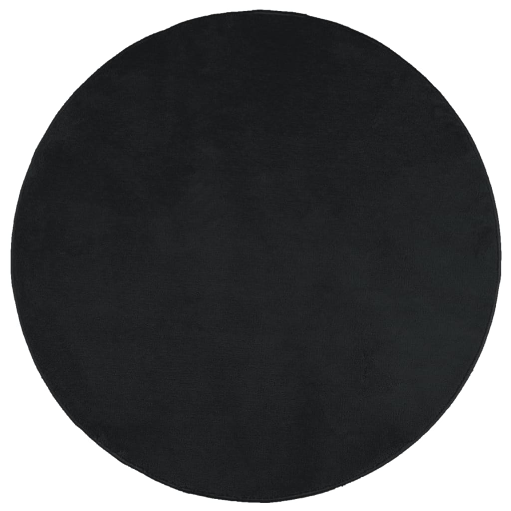 vidaXL Rug OVIEDO Short Pile Black Ø 160 cm 2