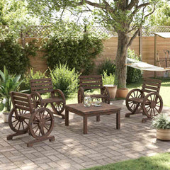 Garden Chairs 4 pcs Solid Wood Fir Dark brown