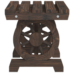 Garden Benches 2 pcs Solid Wood Fir Dark Brown 40 cm 38.5 cm 36.5 cm