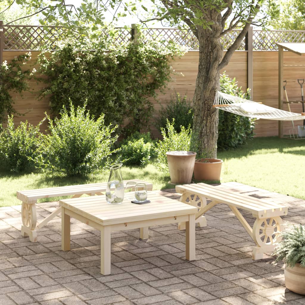 Garden Benches 2 pcs Solid Wood Fir Brown 115 cm 39.5 cm 28 cm