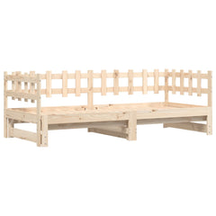 Pull-out Day Bed without Mattress 2x(80x200) Solid Wood Natural 80 cm 200 cm