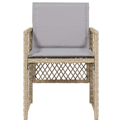 Garden Chairs with Cushions 4 pcs Poly Rattan Mix beige