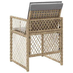 Garden Chairs with Cushions 4 pcs Poly Rattan Mix beige