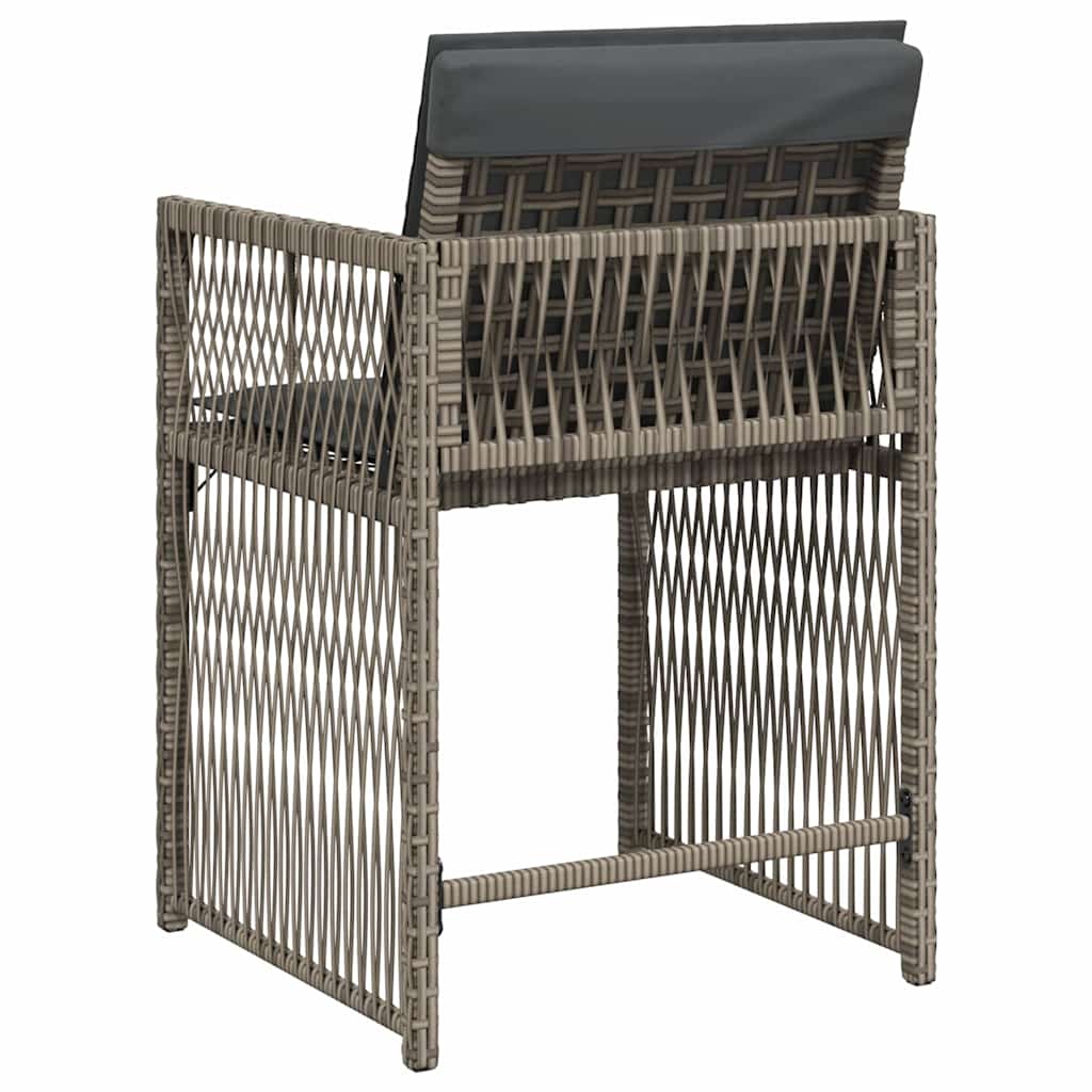 Garden Chairs with Cushions 4 pcs Poly Rattan Grey
