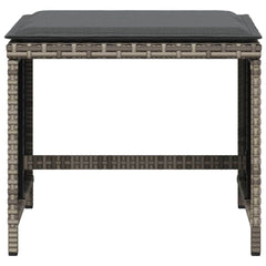 Garden Stools with Cushions 4 pcs 41x41x36 cm Poly Rattan Grey