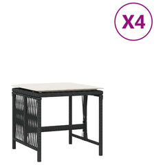 Garden Stools with Cushions 4 pcs 41x41x36 cm Black and cream
