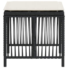 Garden Stools with Cushions 4 pcs 41x41x36 cm Black and cream