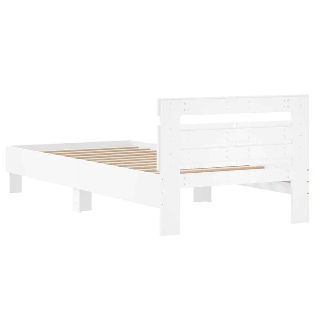 Bed Frame 98.5 x 200 cm Engineered Wood Width 100 cm White