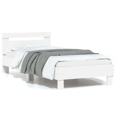 Bed Frame without Mattress with Headboard 90x200 cm White