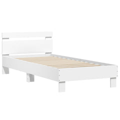 Bed Frame without Mattress with Headboard 90x200 cm White