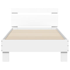 Bed Frame without Mattress with Headboard 90x200 cm White