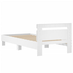 Bed Frame without Mattress with Headboard 90x200 cm White