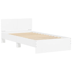 vidaXL Bed Frame without Mattress with Headboard White 100x200 cm 3