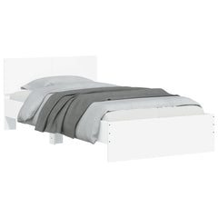 vidaXL Bed Frame without Mattress with Headboard White 100x200 cm 4