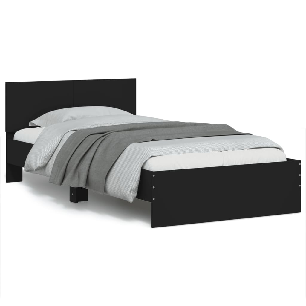 Bed Frame without Mattress Black 100 x 200 cm