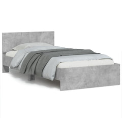 vidaXL Bed Frame without Mattress with Headboard Concrete Grey 100x200 cm 2