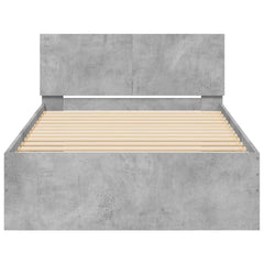 vidaXL Bed Frame without Mattress with Headboard Concrete Grey 100x200 cm 5