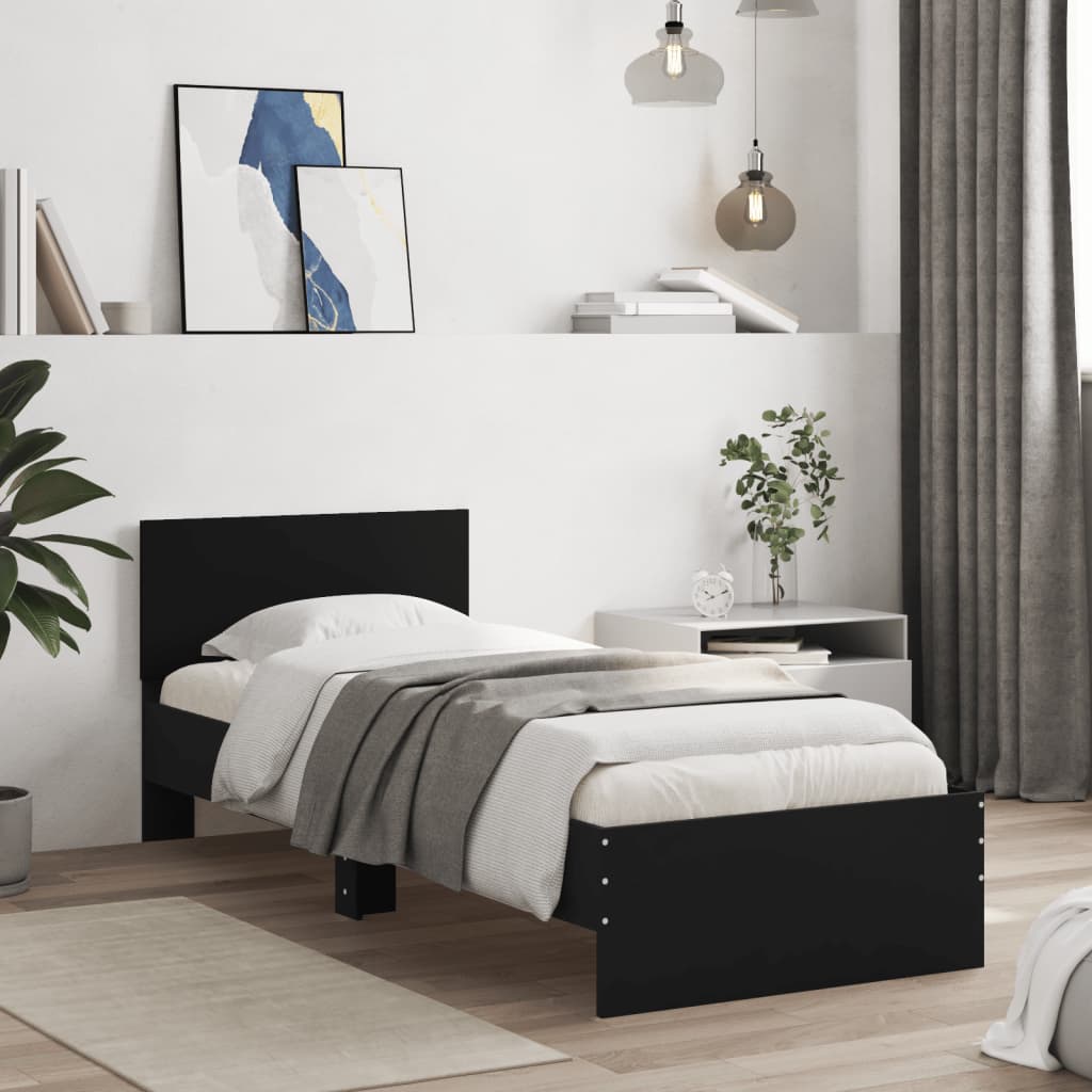 Bed Frame without Mattress Black 90 x 200 cm