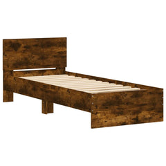vidaXL Bed Frame without Mattress with Headboard Smoked Oak 75x190 cm Small Single 3