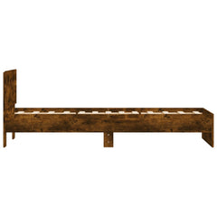 vidaXL Bed Frame without Mattress with Headboard Smoked Oak 75x190 cm Small Single 6