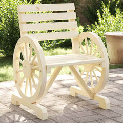 Garden Bench Solid Wood Fir Brown Chair 2