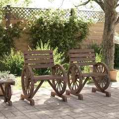Garden Bench Solid Wood Fir Dark brown Chair 2