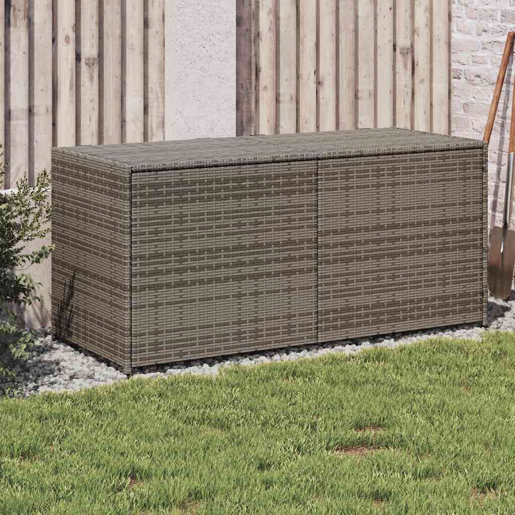 Garden Storage Box Poly Rattan Grey 120 x 50 x 56 cm