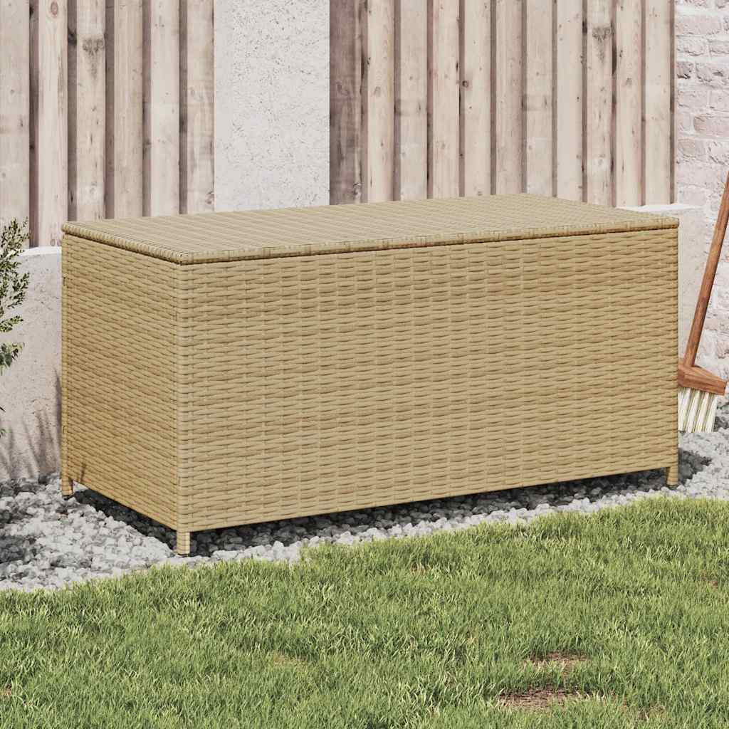 vidaXL Garden Storage Box Mix Beige 190L Poly Rattan 1