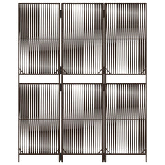 vidaXL Room Divider 3 Panels Brown Poly Rattan 5