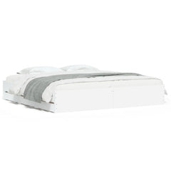 Bed Frame with Drawers without Mattress 160x200 cm White