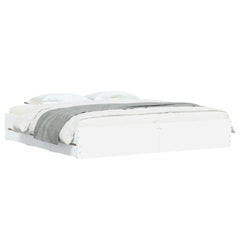 Bed Frame with Drawers without Mattress 160x200 cm White