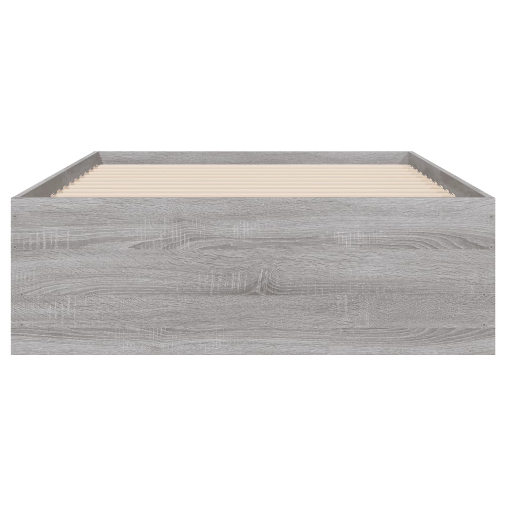 Bed Frame with Drawers without Mattress 90x200 cm Grey sonoma