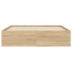 Bed Frame with Drawers without Mattress 135x190 cm Sonoma oak