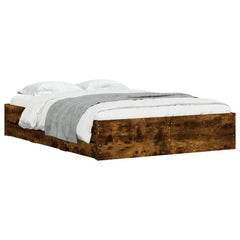 Bed Frame with Drawers without Mattress 120x190 cm Smoked oak