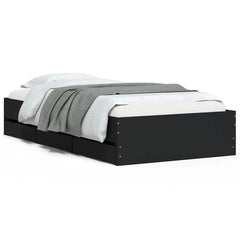 Bed Frame with Drawers without Mattress 90x190 cm Black