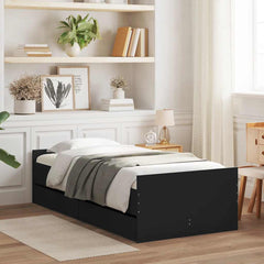 Bed Frame without Mattress Small Single Length 190 cm Black 90 cm
