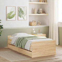 Bed Frame without Mattress Small Single Length 190 cm Sonoma oak 90 cm