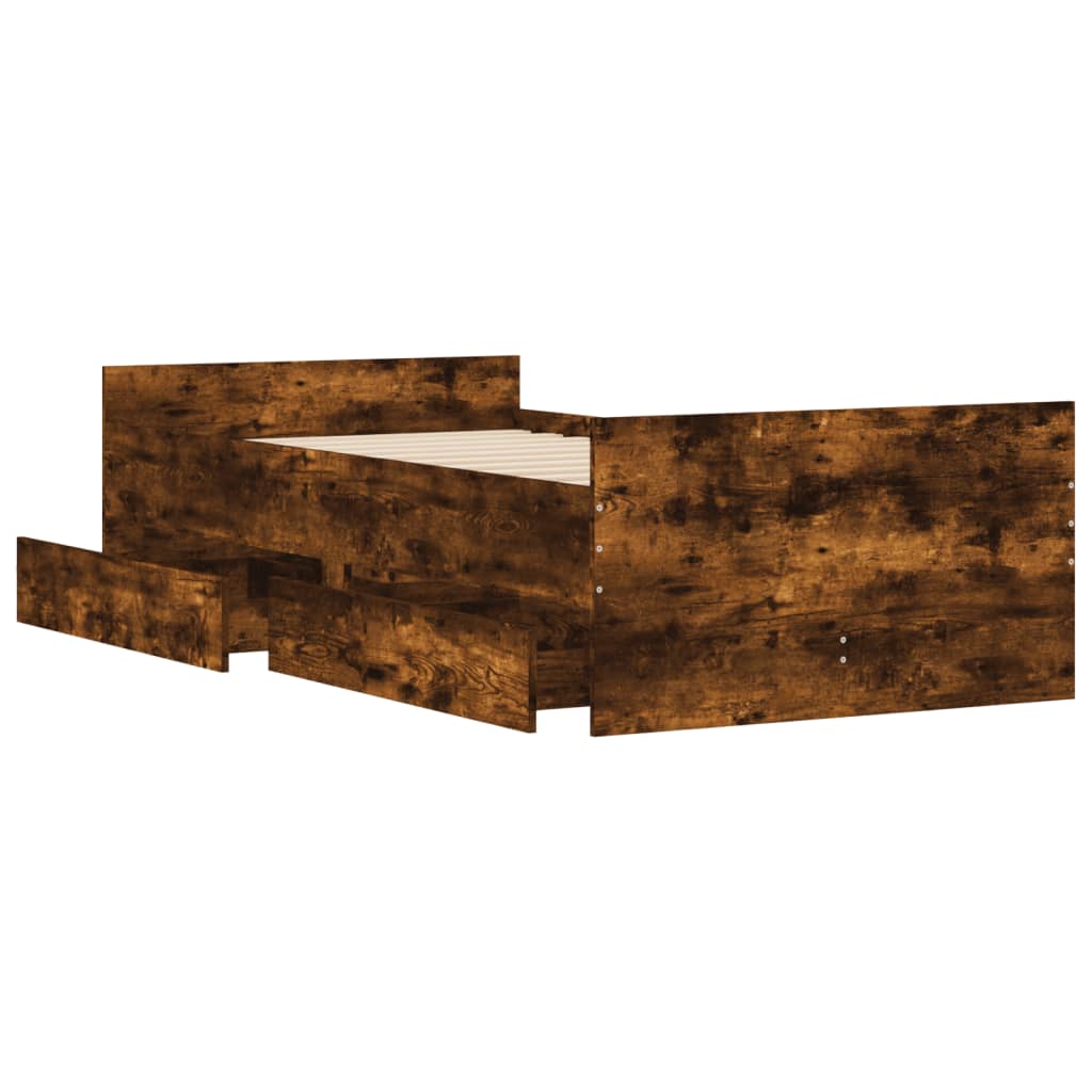 Bed Frame without Mattress Small Single Length 190 cm Smoked oak 90 cm