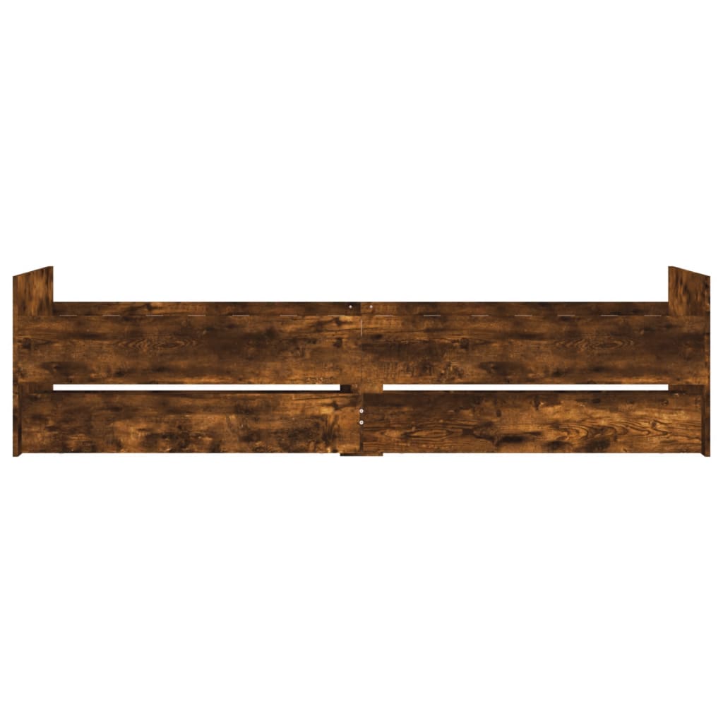 Bed Frame without Mattress Small Single Length 190 cm Smoked oak 90 cm