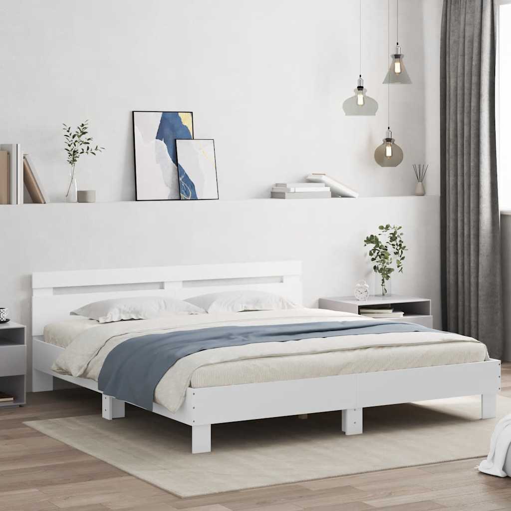 Bed Frame without Mattress 200x200 cm White