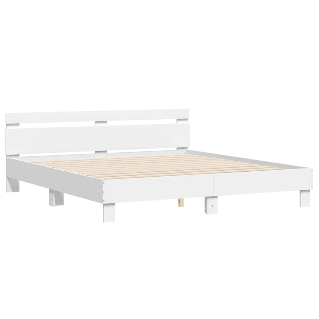 Bed Frame without Mattress 180x200 cm White