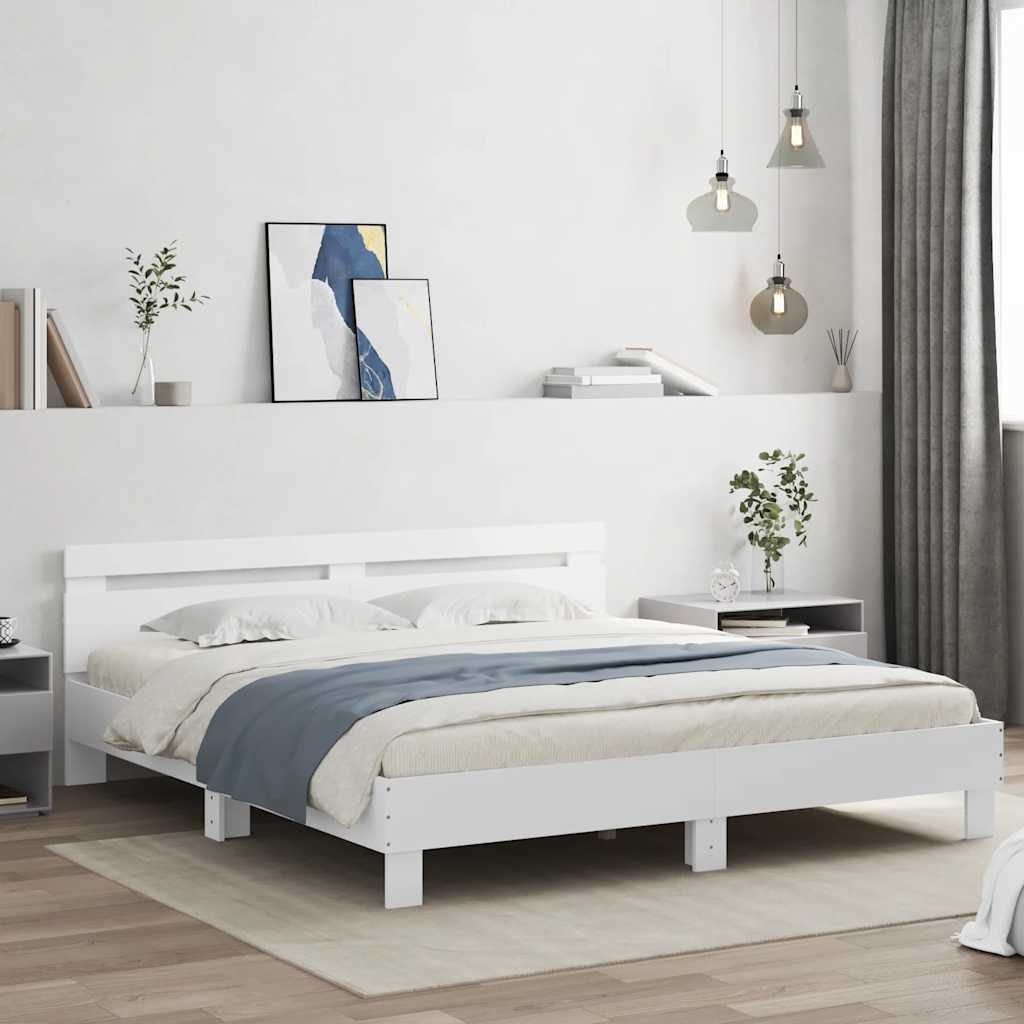 Bed Frame without Mattress 180x200 cm White