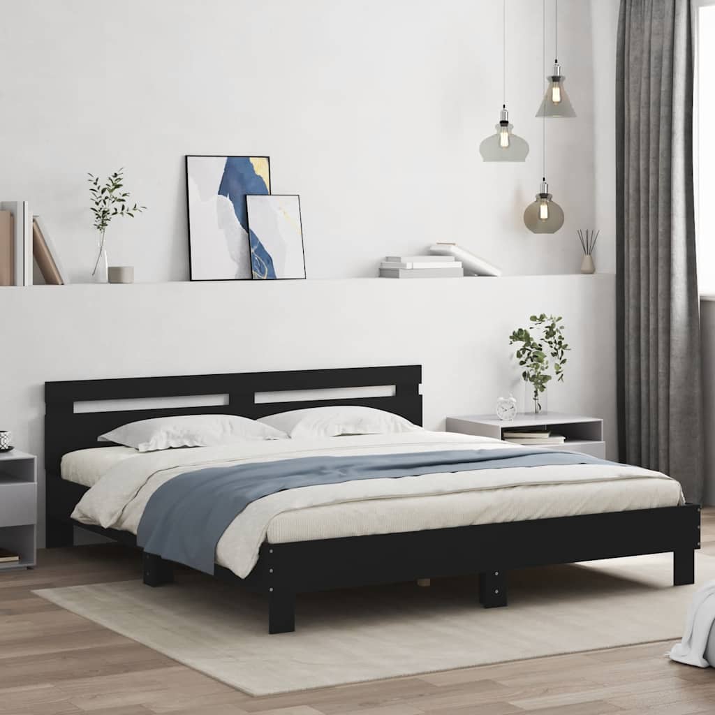 Bed Frame without Mattress 180x200 cm Black