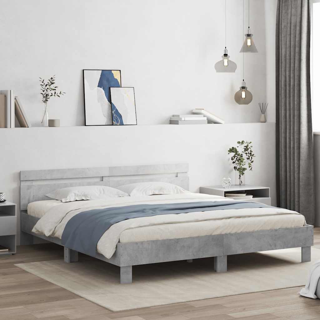 Bed Frame without Mattress 180x200 cm Concrete grey