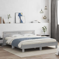 Bed Frame without Mattress 180x200 cm Grey sonoma