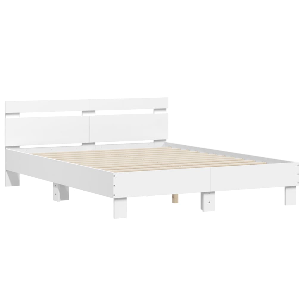 Bed Frame without Mattress 140x200 cm White