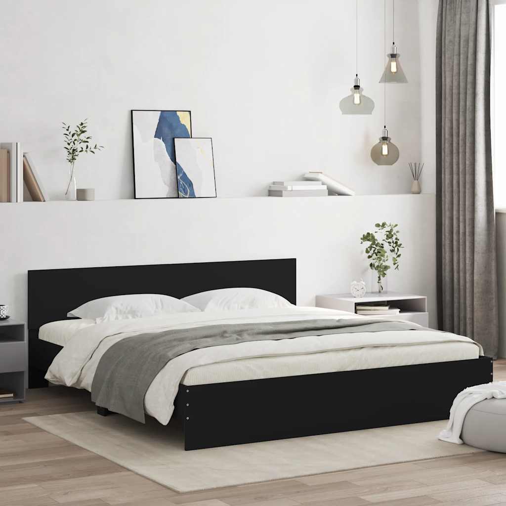 Bed Frame without Mattress Black 180 x 200 cm