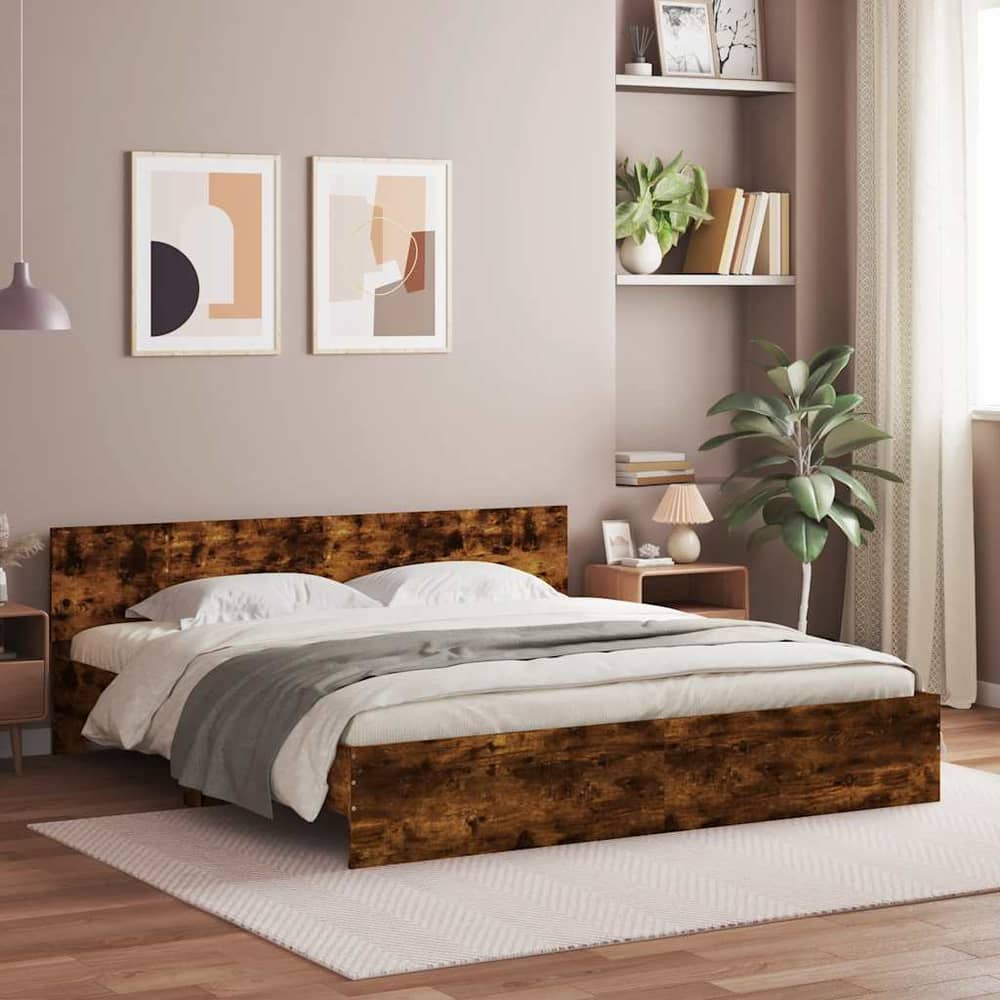 Bed Frame without Mattress Smoked Oak