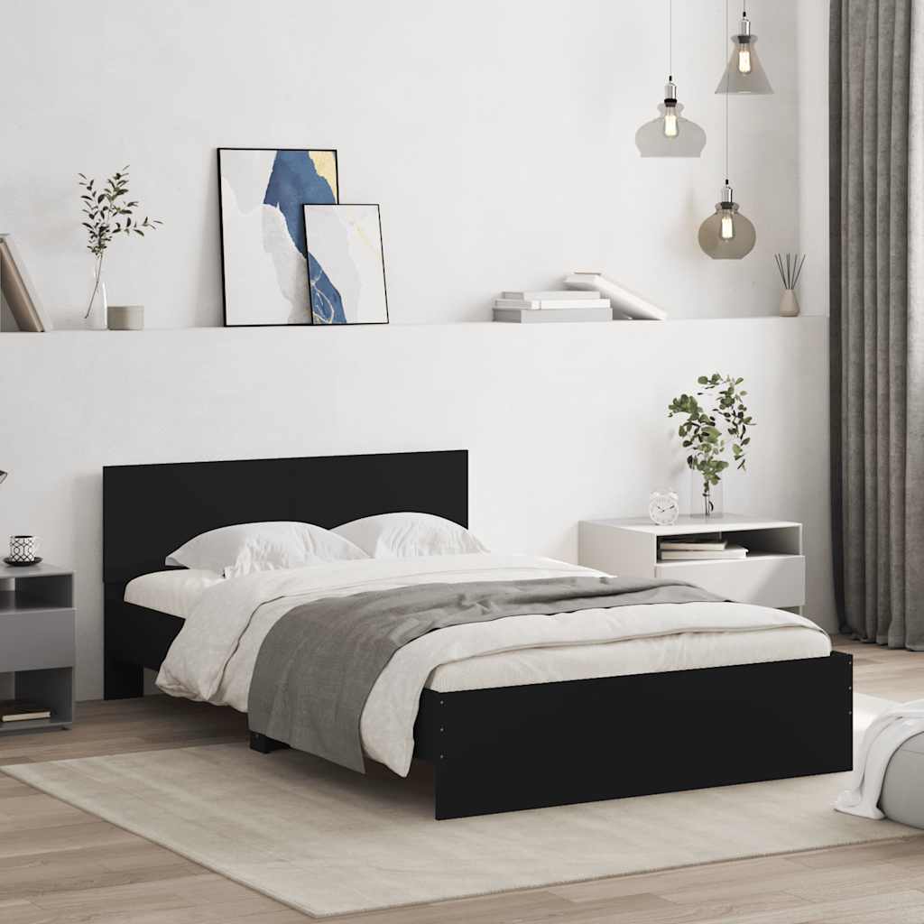 Bed Frame without Mattress Black 135 x 190 cm